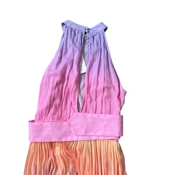 NEW Rococo Sand Emi Ombre Pleated Halter Dress - Picture 7 of 12